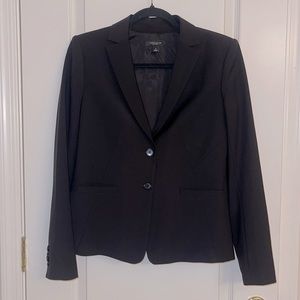Ann Taylor Wool Blend 2 Front Button 2 Pocket Black Blazer size 6
